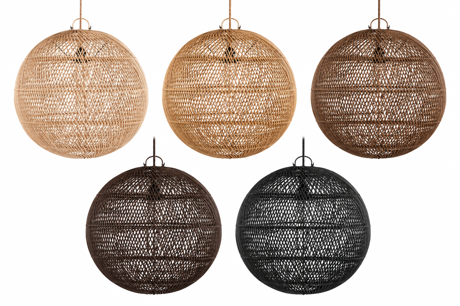 Handwoven Globe Rattan Pendant Light for Hospitality, FF&E & Retail Projects