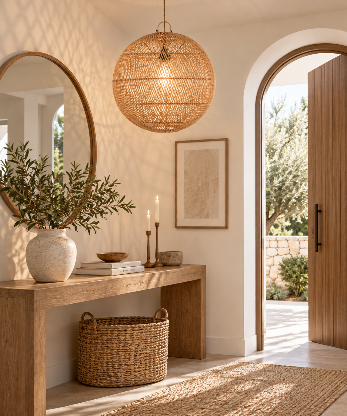 Handwoven Globe Rattan Pendant Light for Hospitality, FF&E & Retail Projects