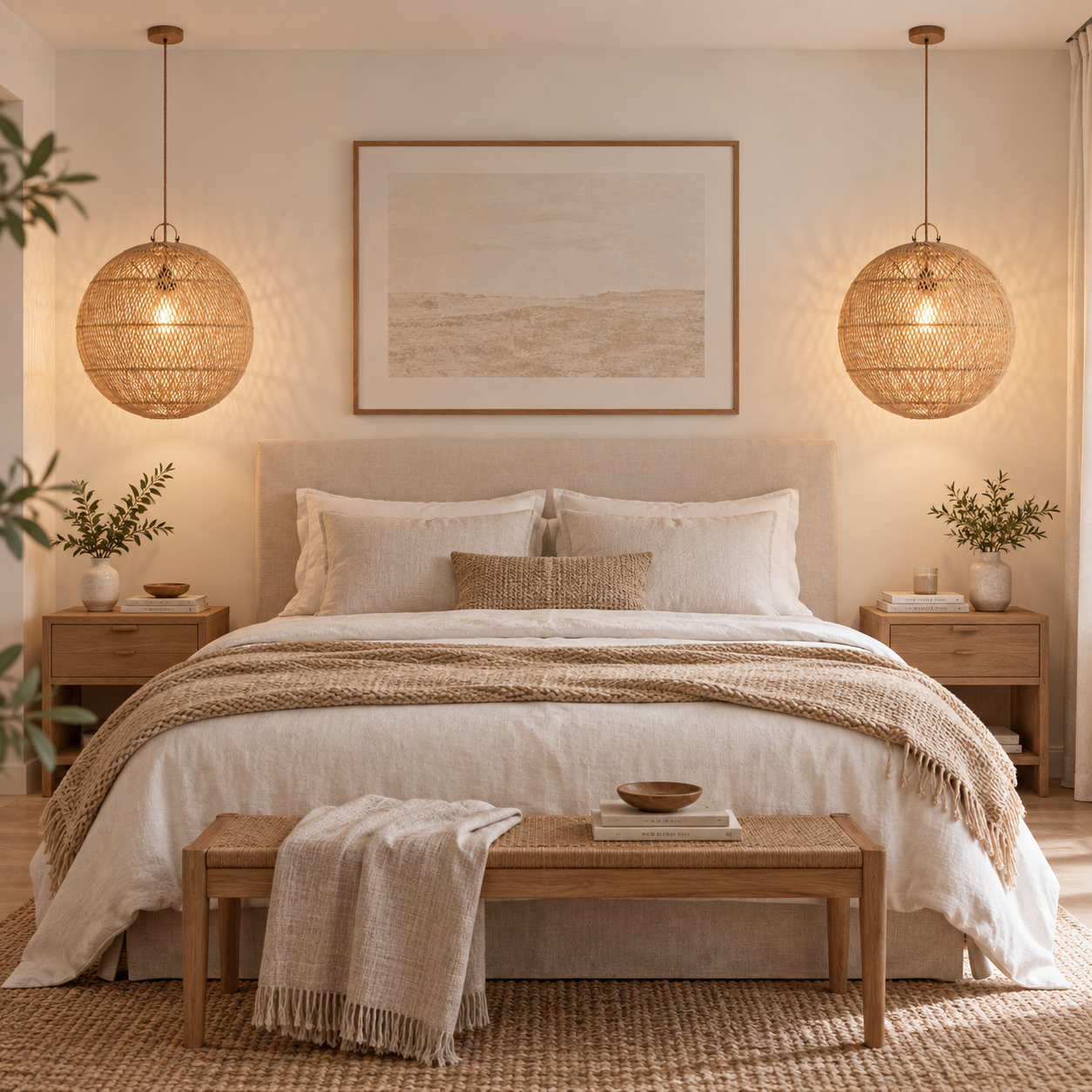 Handwoven Globe Rattan Pendant Light for Hospitality, FF&E & Retail Projects