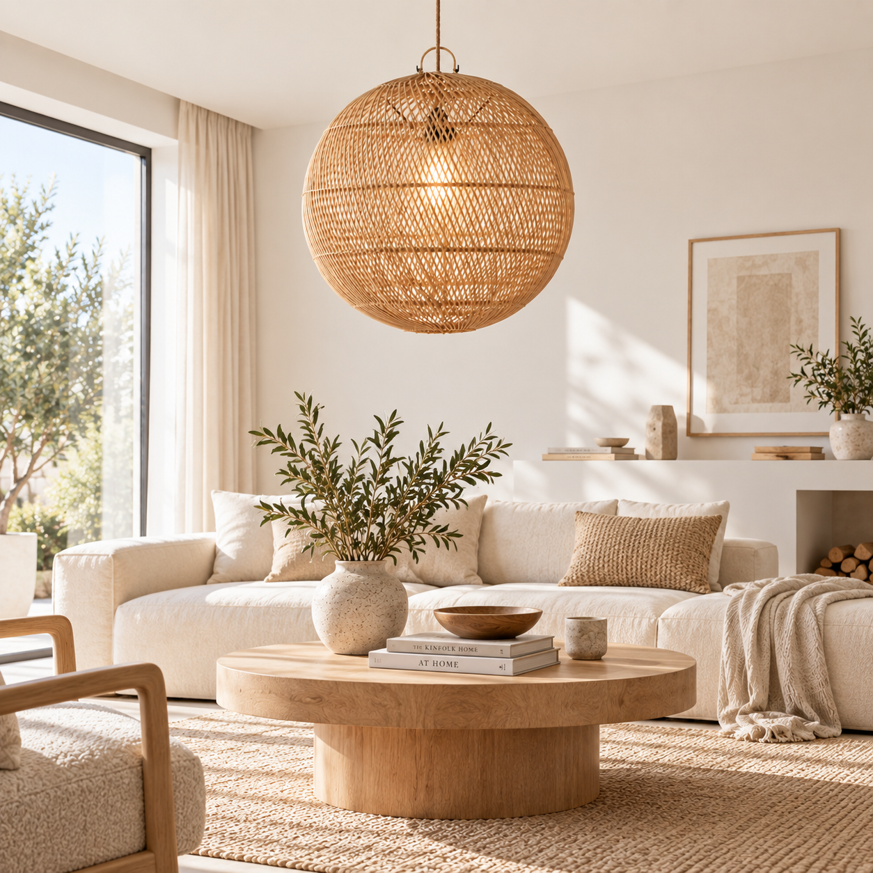 Handwoven Globe Rattan Pendant Light for Hospitality, FF&E & Retail Projects