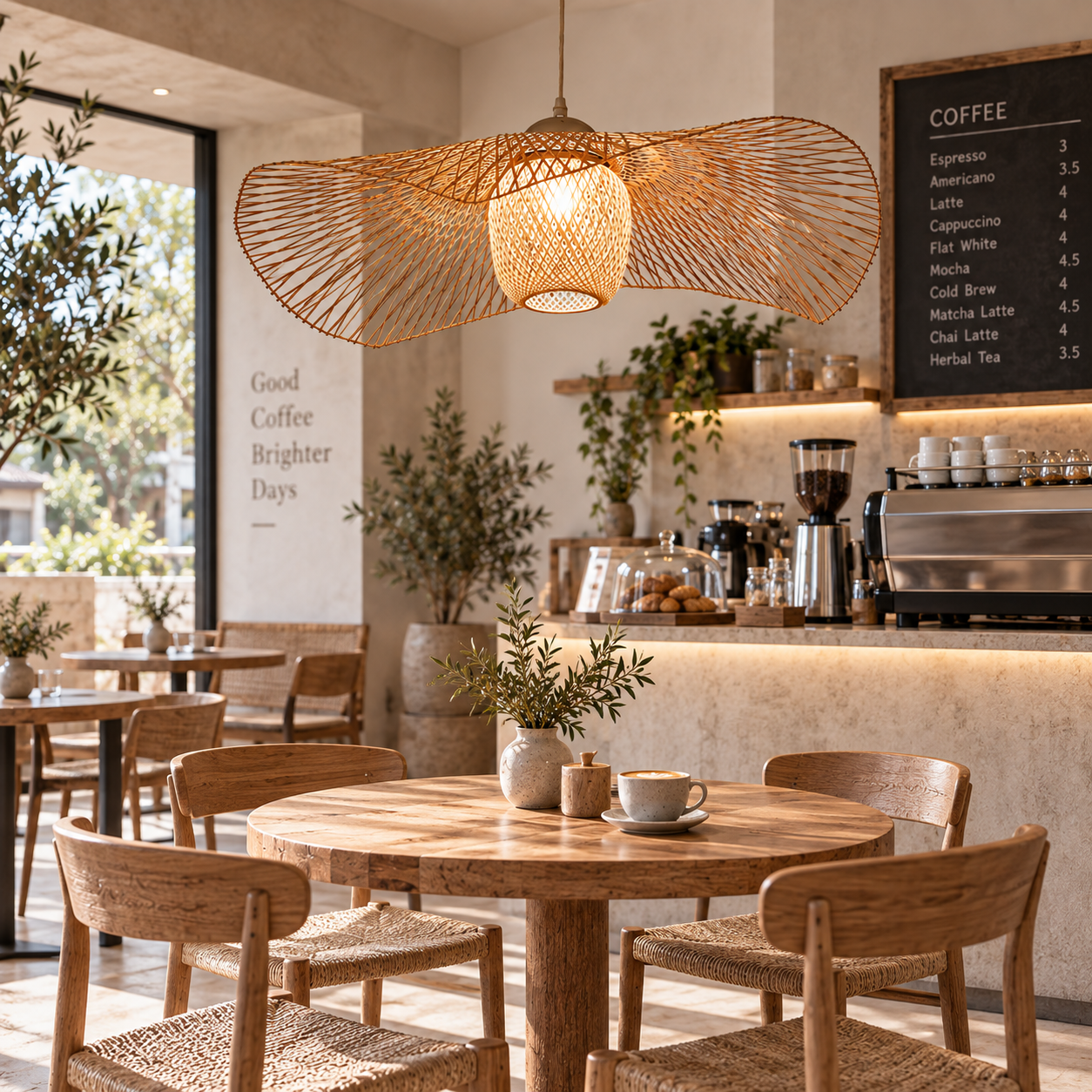 Sculptural Wing Woven Rattan Pendant Light for Hospitality & Retail Projects
