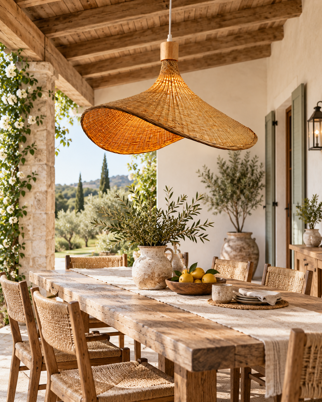 Sculptural Wave Handwoven Rattan Pendant Light for Hospitality & Retail Projects