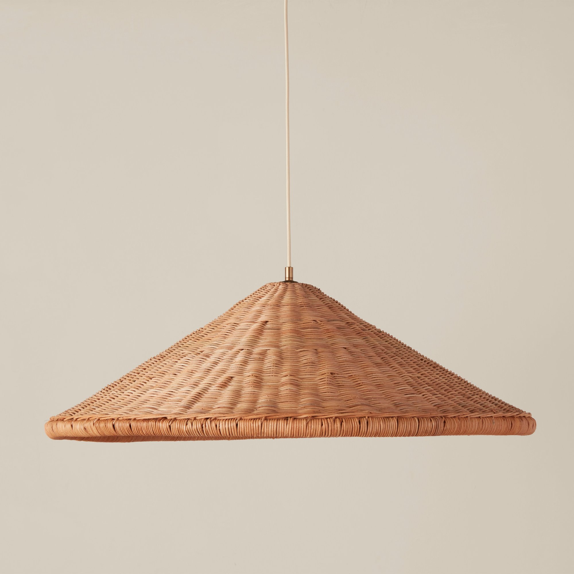 Handwoven Conical Rattan Pendant Light for Hospitality & Commercial Interior Projects