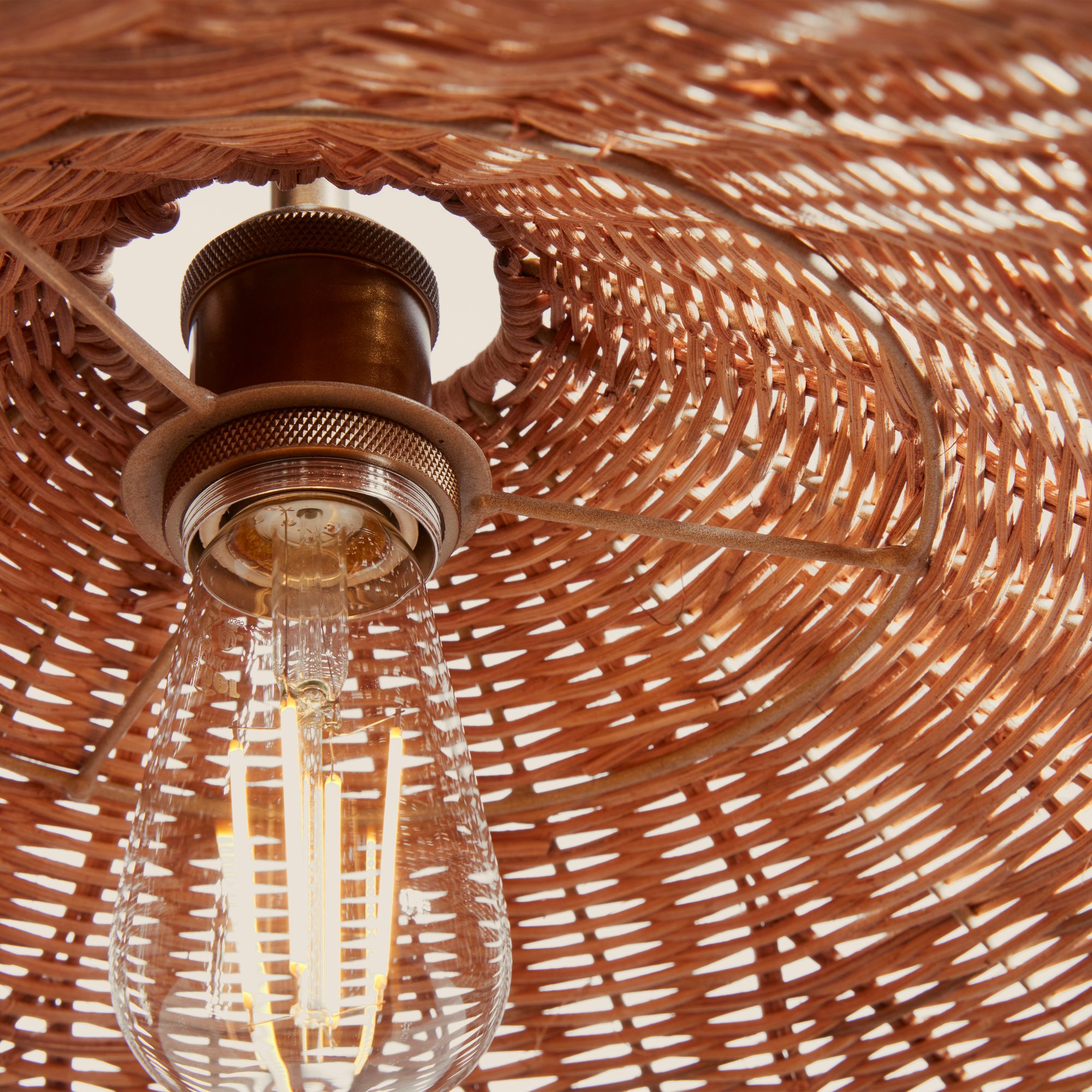 Handwoven Conical Rattan Pendant Light for Hospitality & Commercial Interior Projects