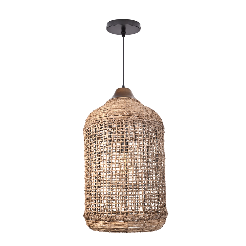 Natural Woven Rattan Pendant Light – Rustic Hanging Lamp for Hospitality & Interior Projects