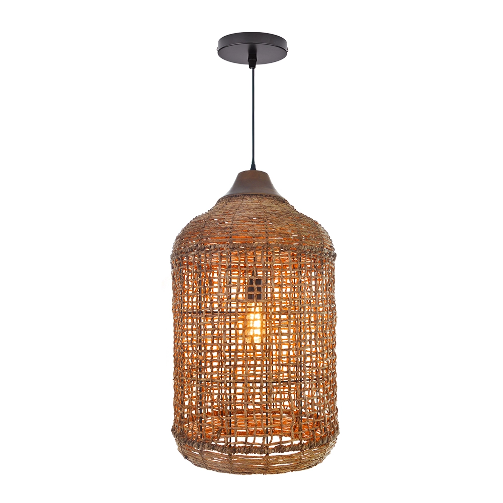 Natural Woven Rattan Pendant Light – Rustic Hanging Lamp for Hospitality & Interior Projects