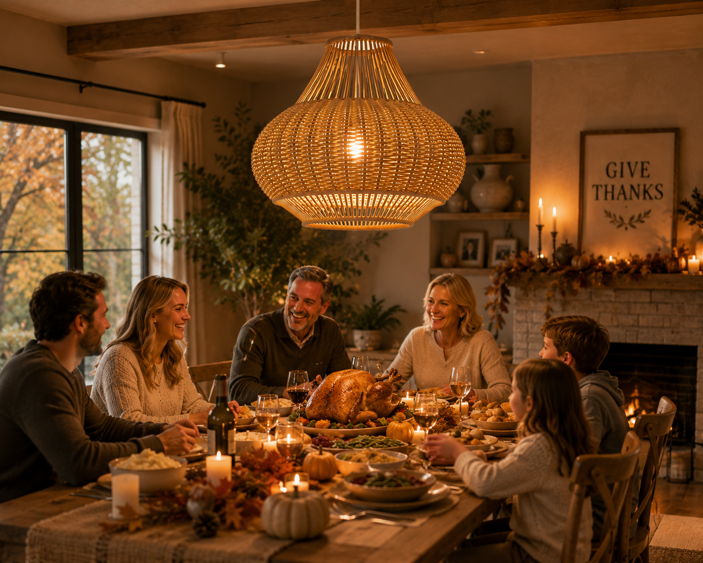 Handwoven Rattan Pendant Light 18in Wabi-Sabi Natural Fiber Hanging Lamp for Hospitality & Commercial Interiors