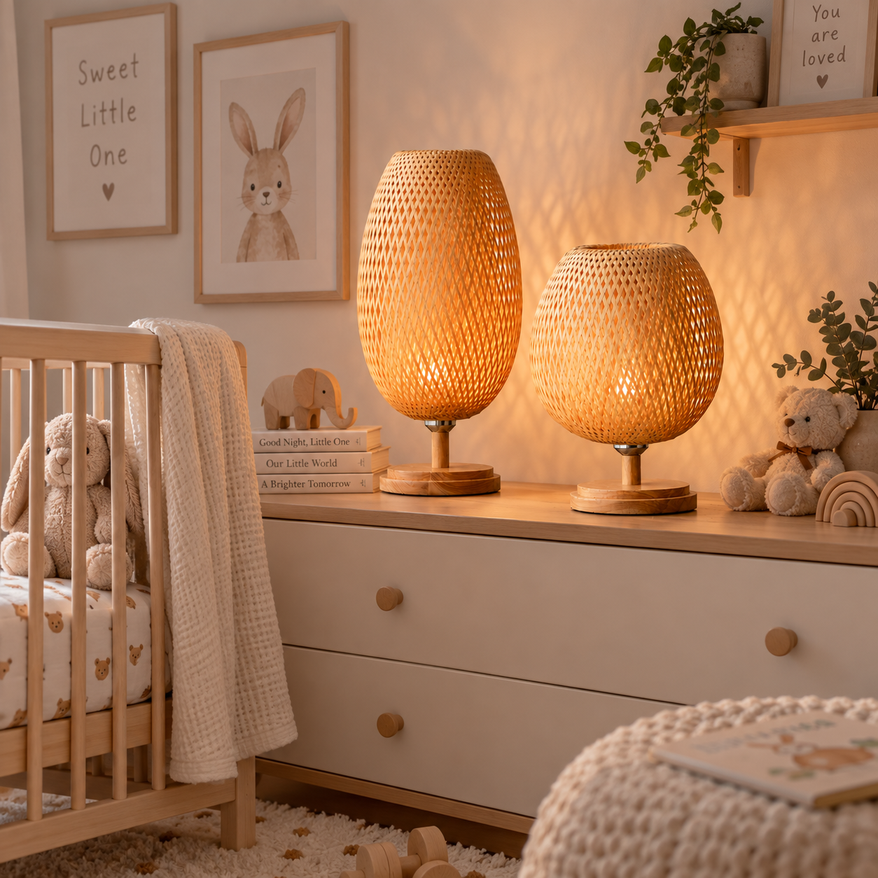 Hand Woven Bamboo Rattan Table Lamp with Lattice Shade for Hotel & Retail Projects | OEM ODM