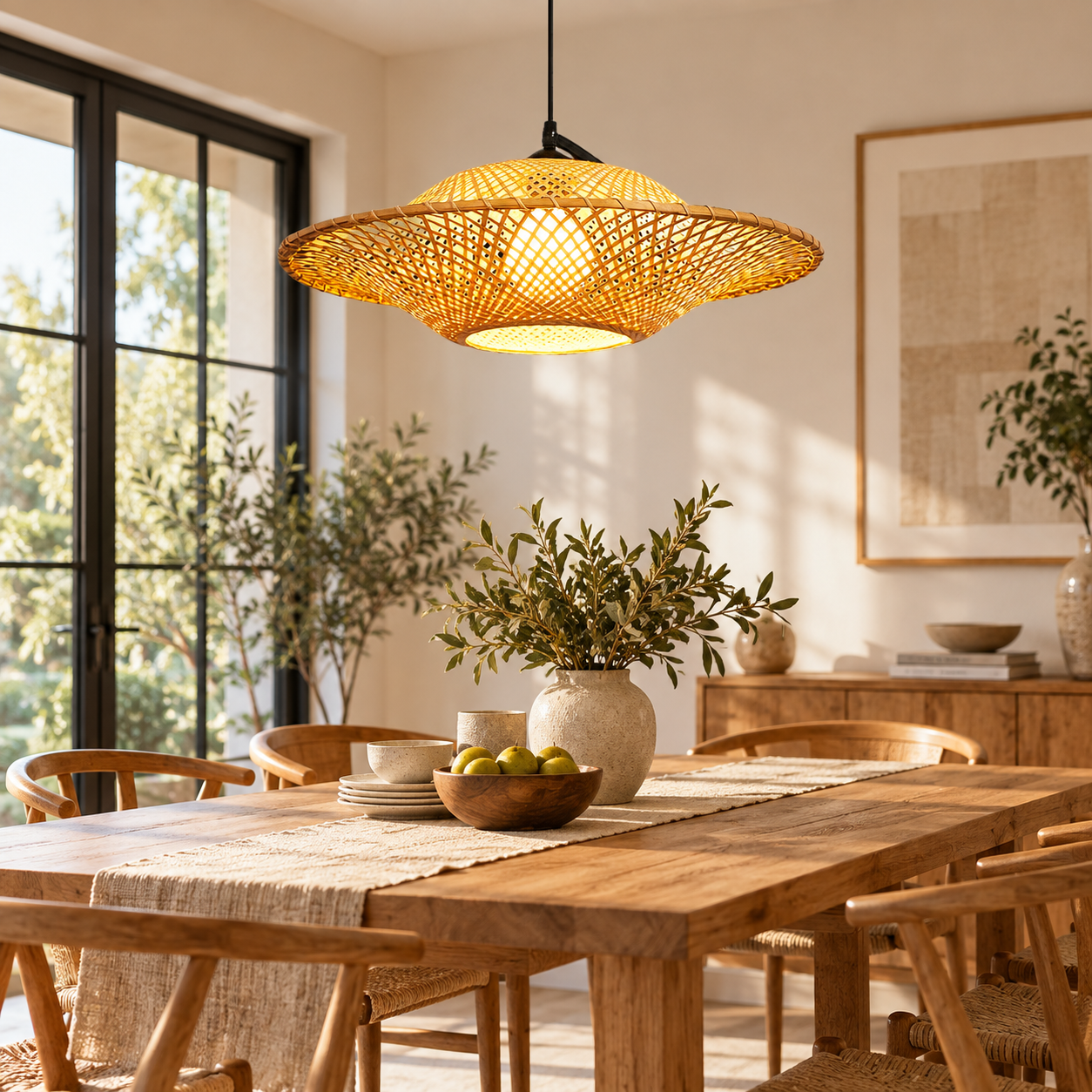Hand Woven Rattan Pendant Light for Hospitality & Commercial Interior Projects