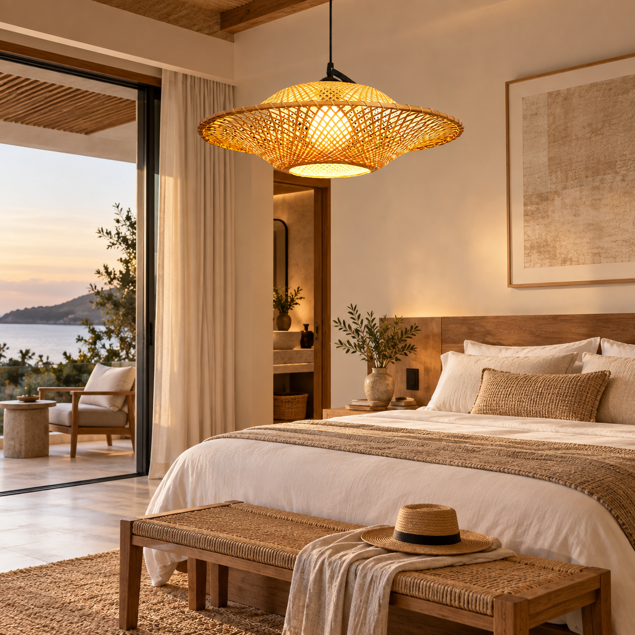Hand Woven Rattan Pendant Light for Hospitality & Commercial Interior Projects