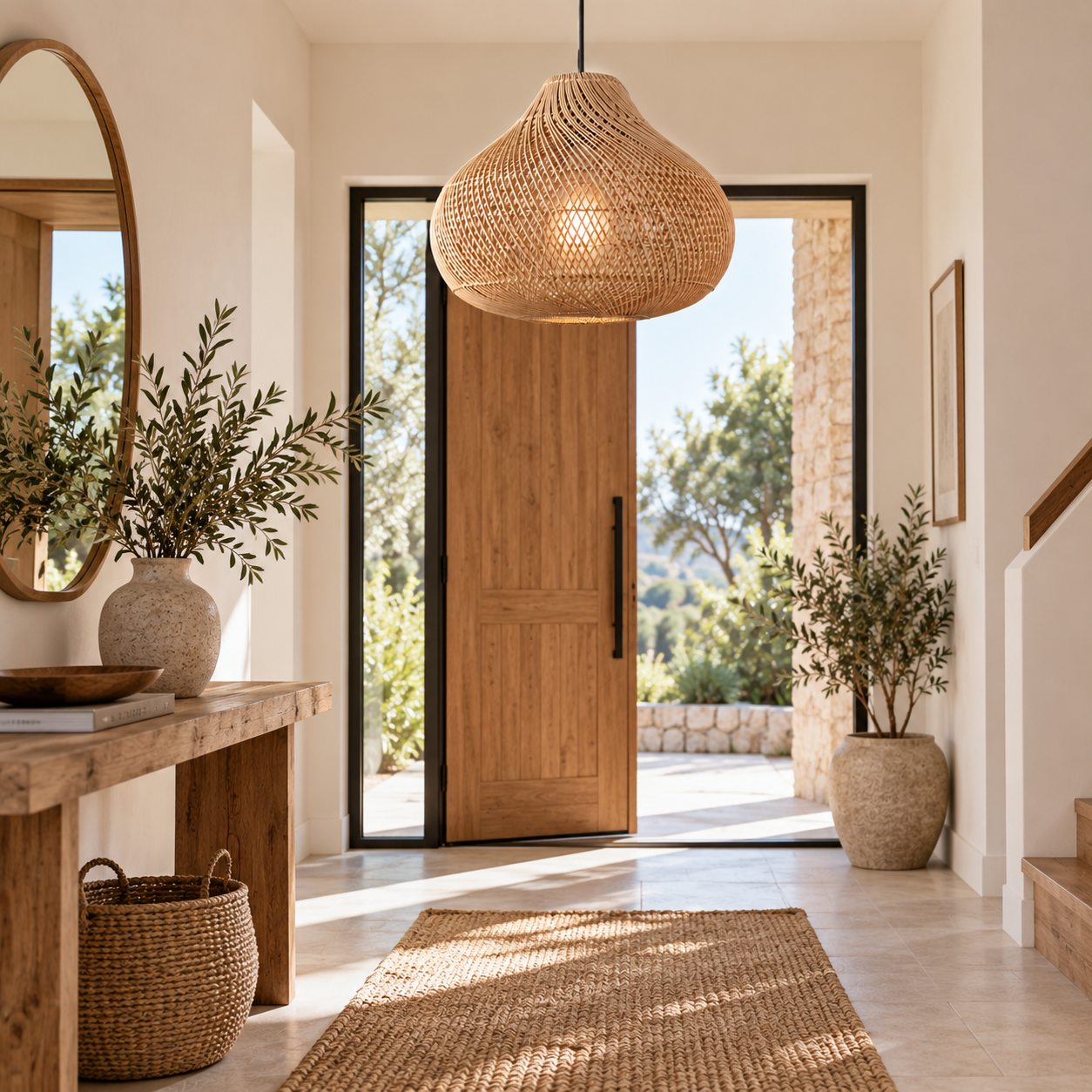 Large Onion Shape Hand Woven Rattan Pendant Light for Hotel & Resort Projects