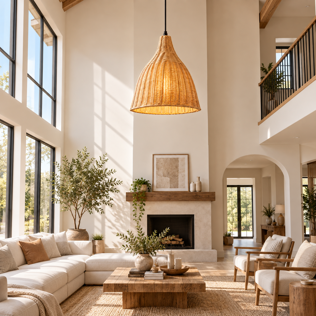 Bell Shape Hand Woven Rattan Pendant Light for Hospitality & Retail Projects