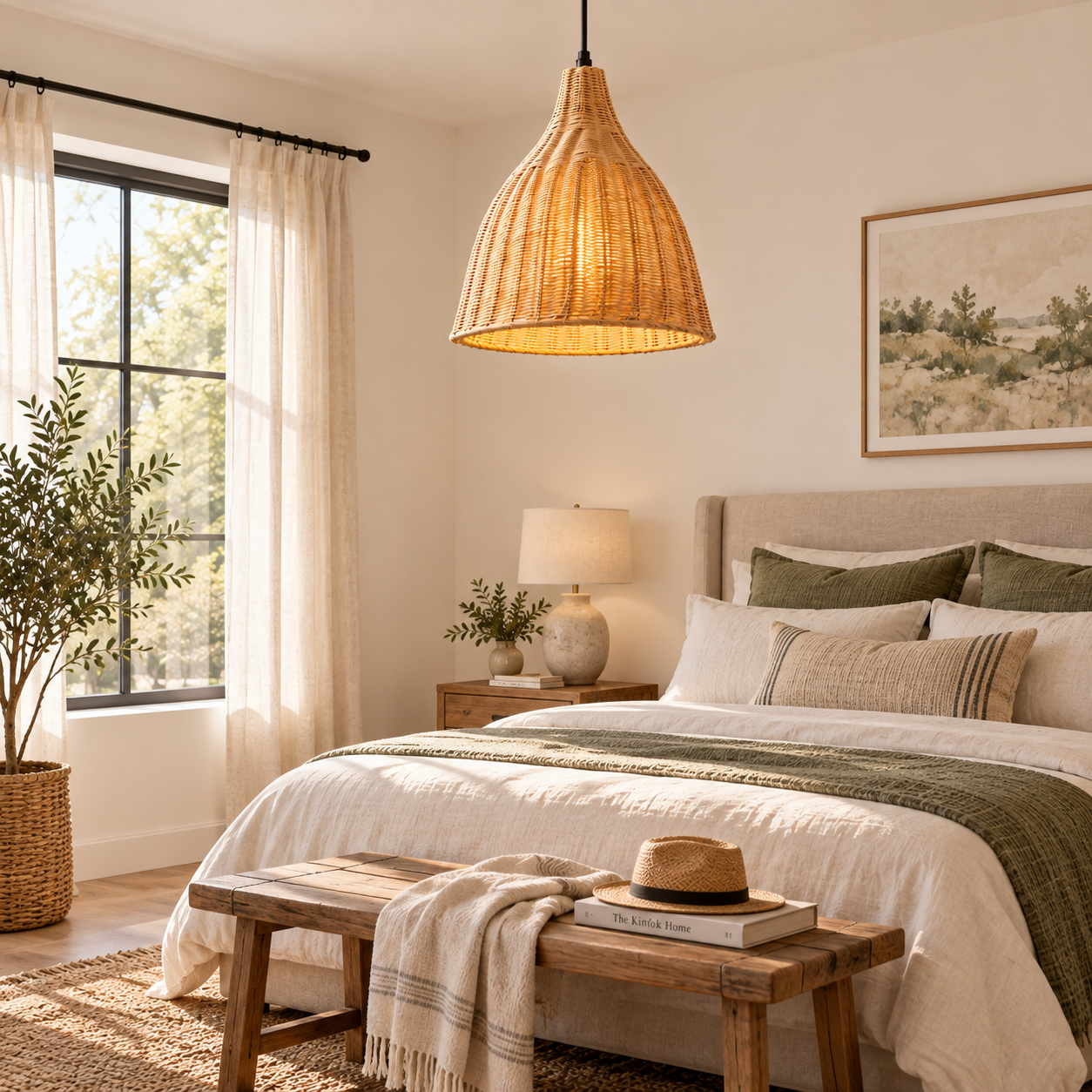 Bell Shape Hand Woven Rattan Pendant Light for Hospitality & Retail Projects