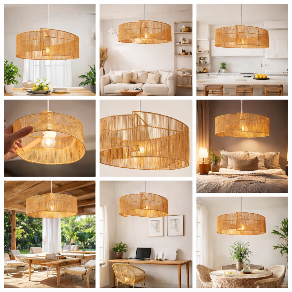 Modern Wavy Paper Rope Pendant Light Creative Curved Hanging Lamp 41.5cm