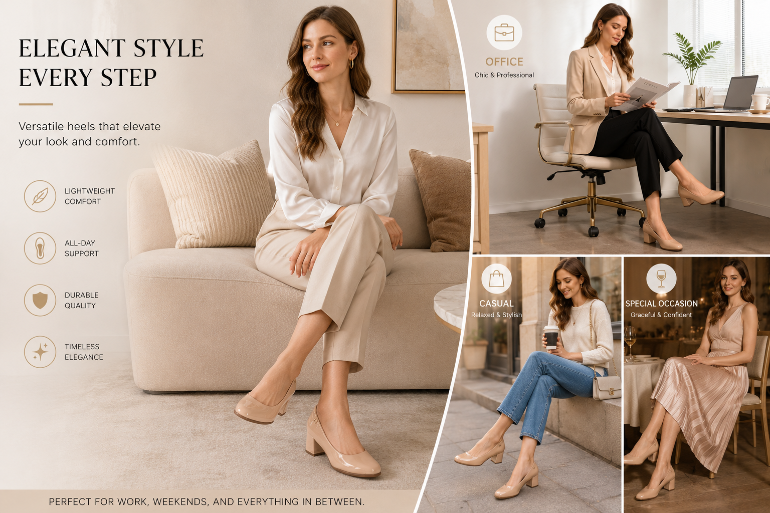 Guangzhou Ninety-nine 99 Comfortable Women PU Round Toe Heels