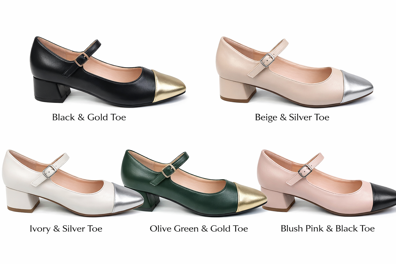 Jean-Friendly Stress-Free Lightweight Almond-Toe Mary Jane Heels