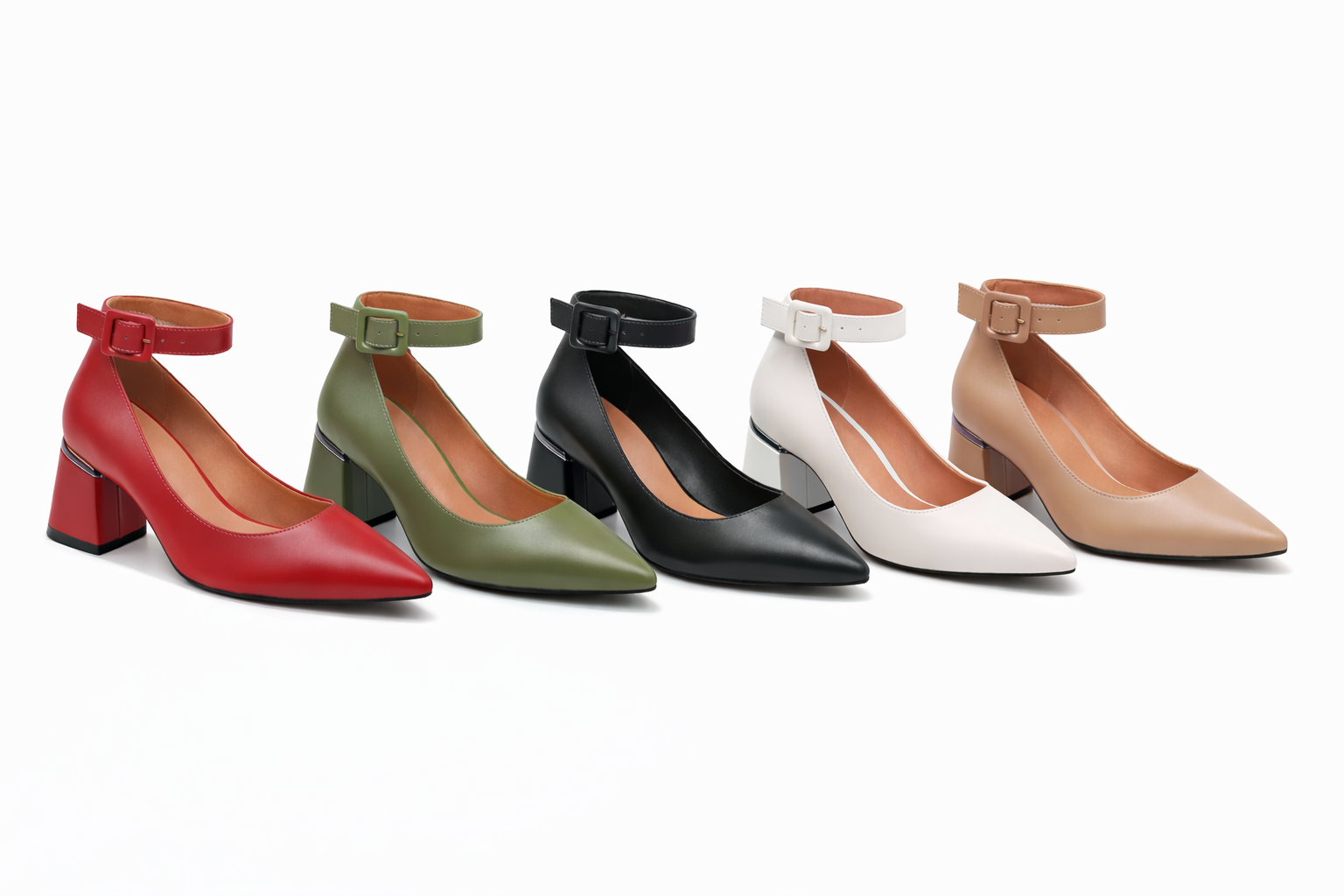 Jean-Friendly Stress Free Lightweight Almond-Toe Crossover Strap Comfortable Women’s Heels