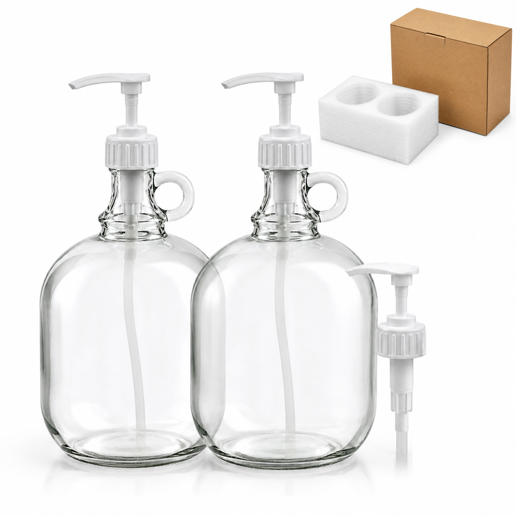 Half Gallon Glass Bottles with Pump and 