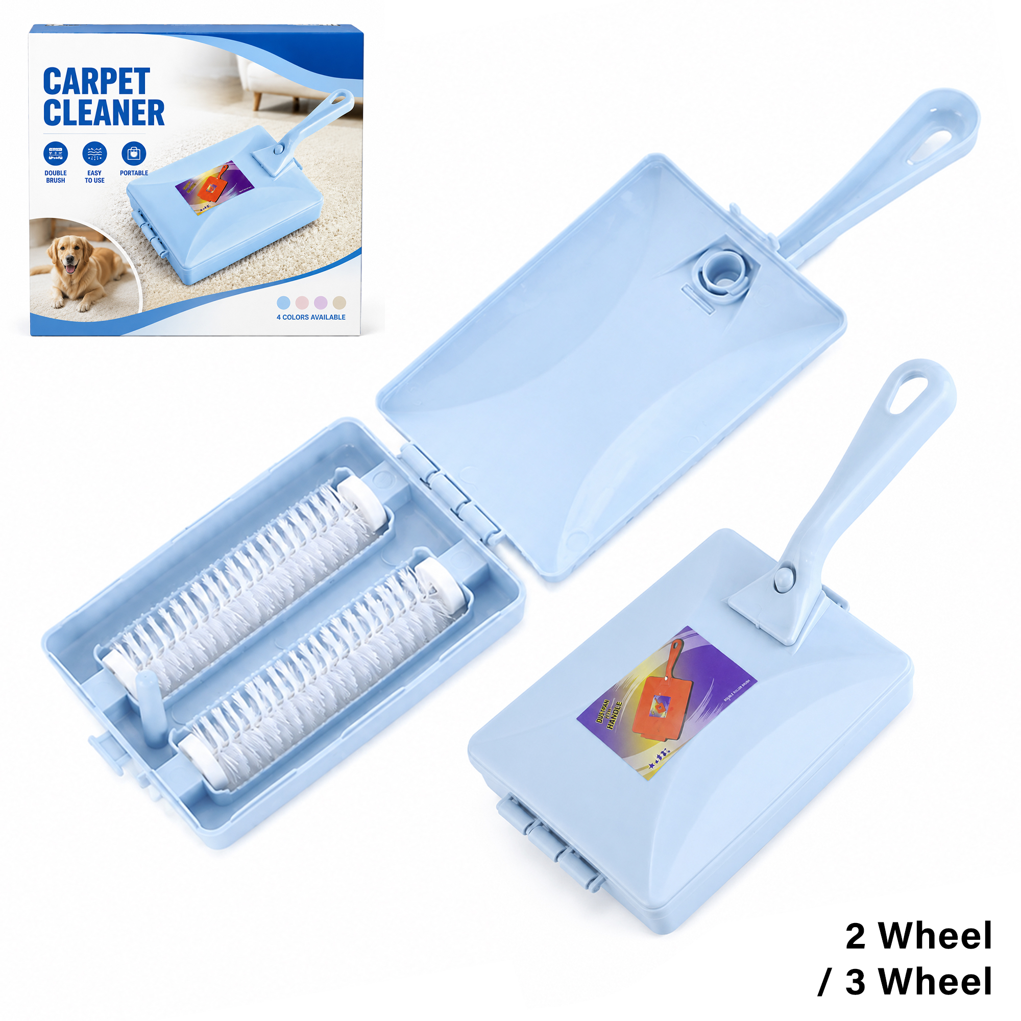 Manual Plastic Carpet Cleaning Brush wit