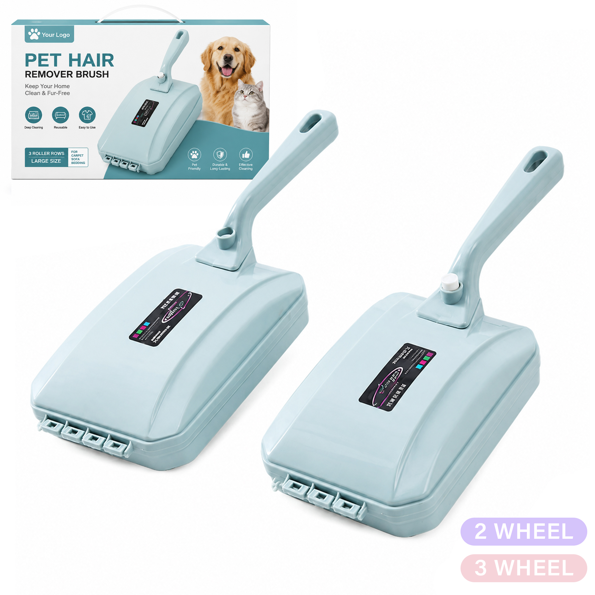 Manual Plastic Carpet Cleaning Brush wit