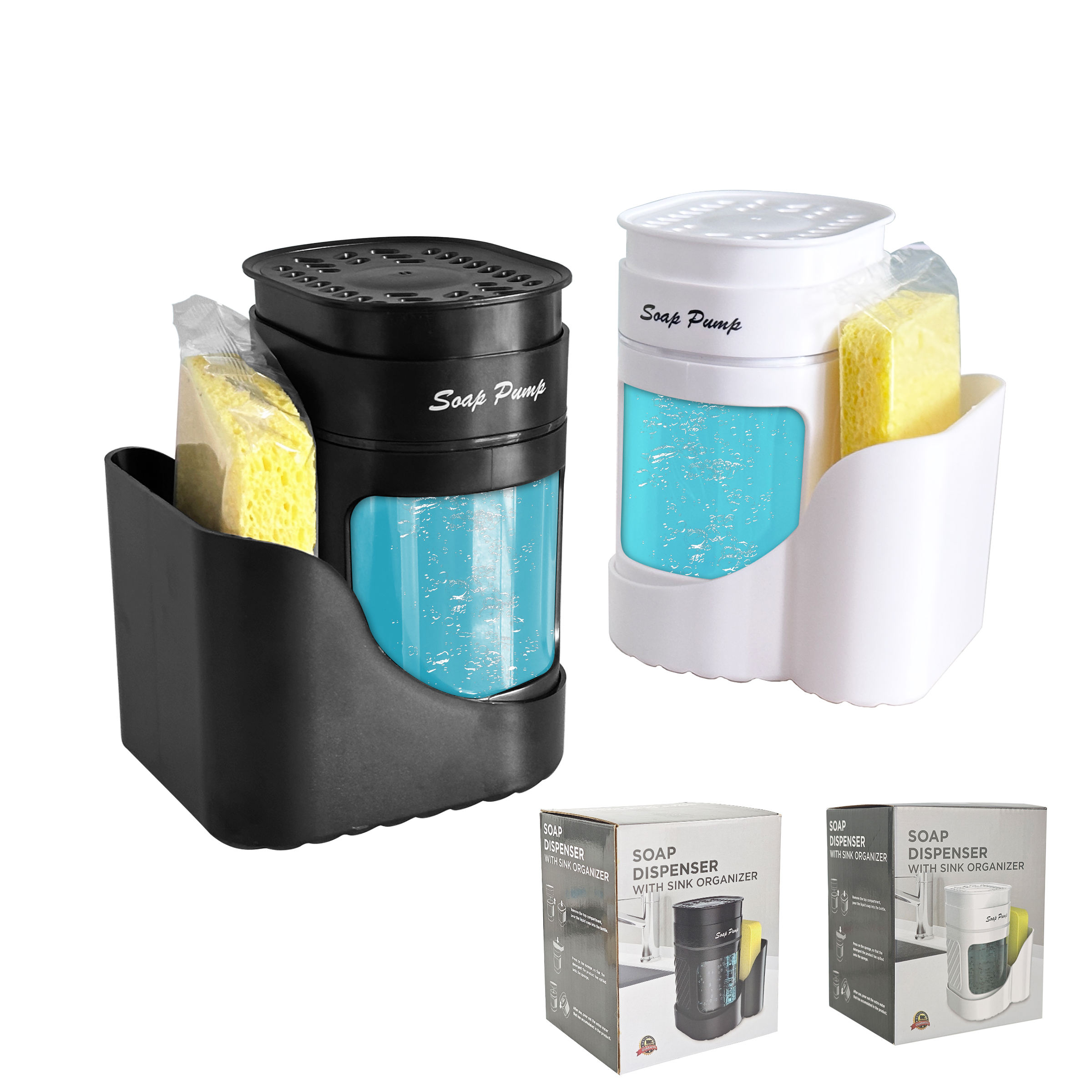 Set of Cylindrical Soap Dispenser