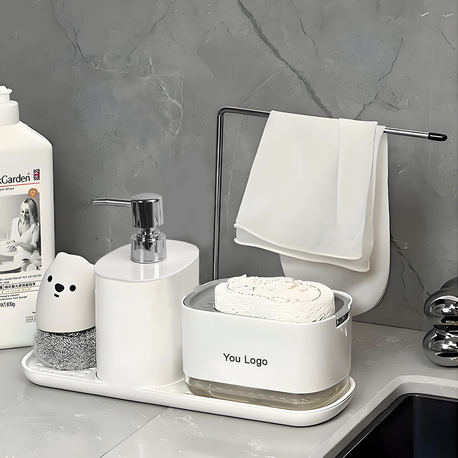 Two piece Set Soap Dispenser Combination