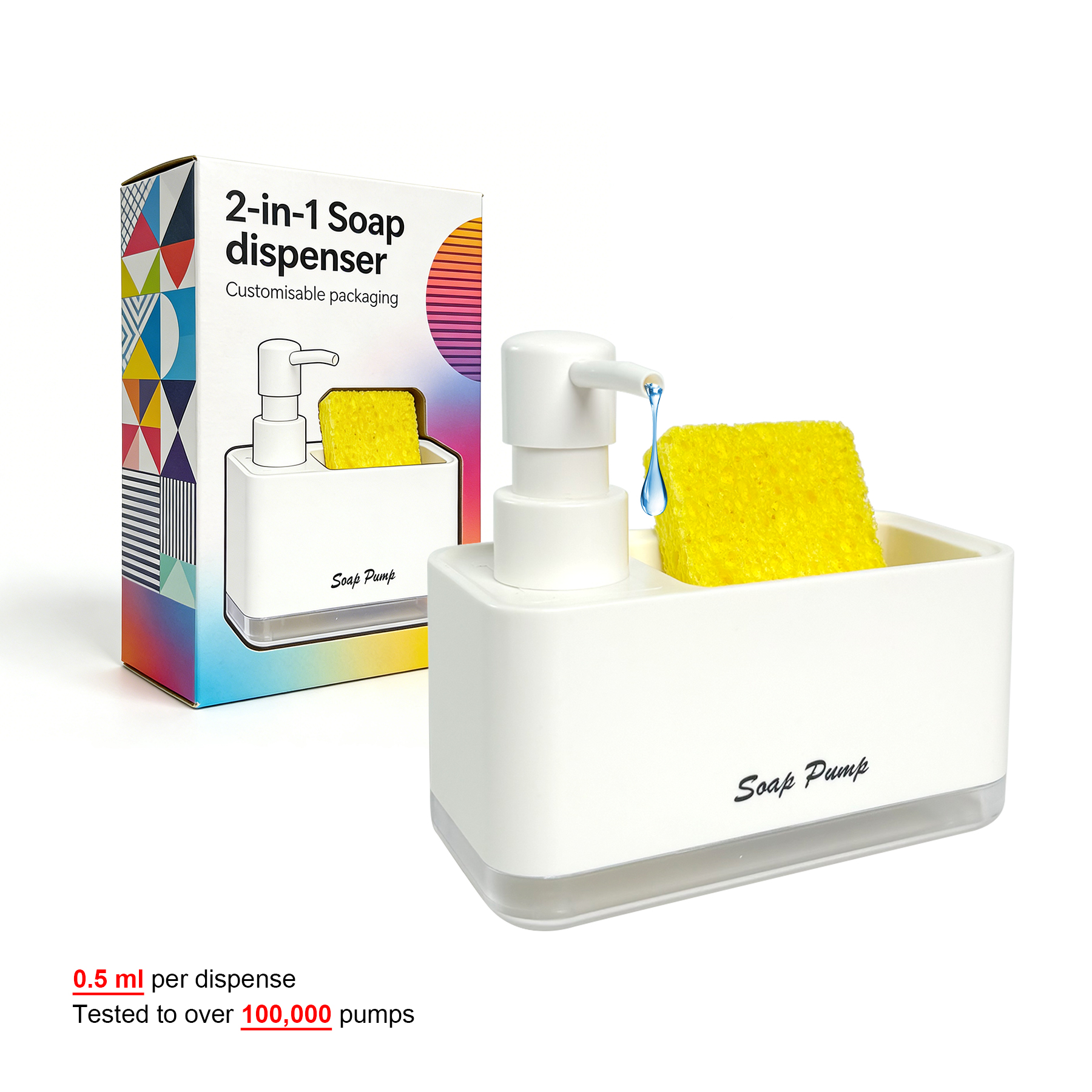 2-in-1 Manual Plastic Hand Sponge Holder