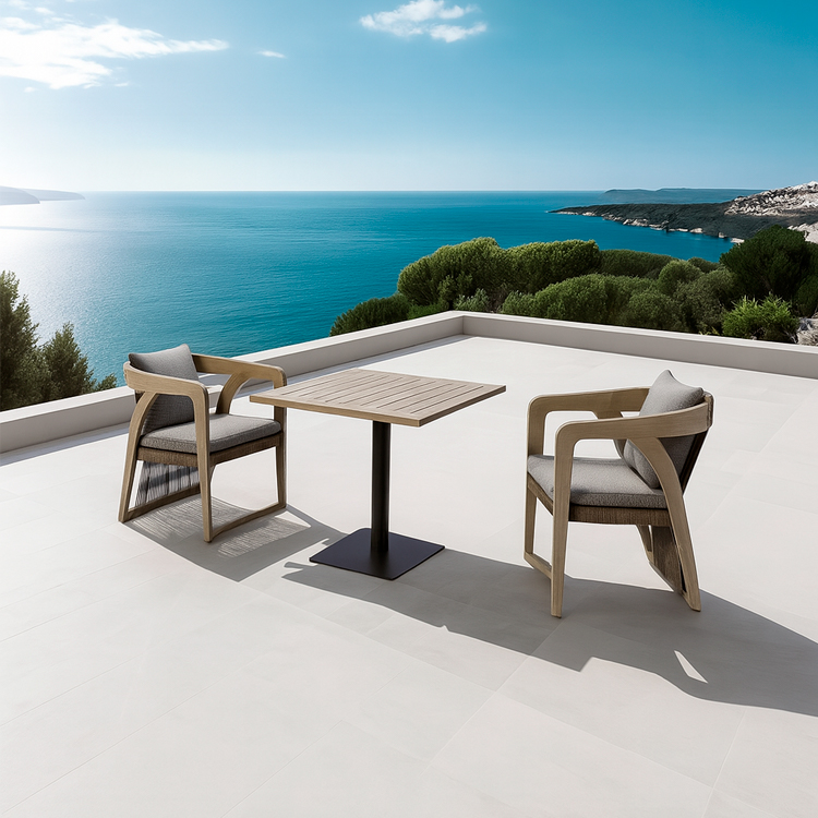 All-Weather Modern Minimalist Patio Dining Table and Chairs Set for Villa Terraces
