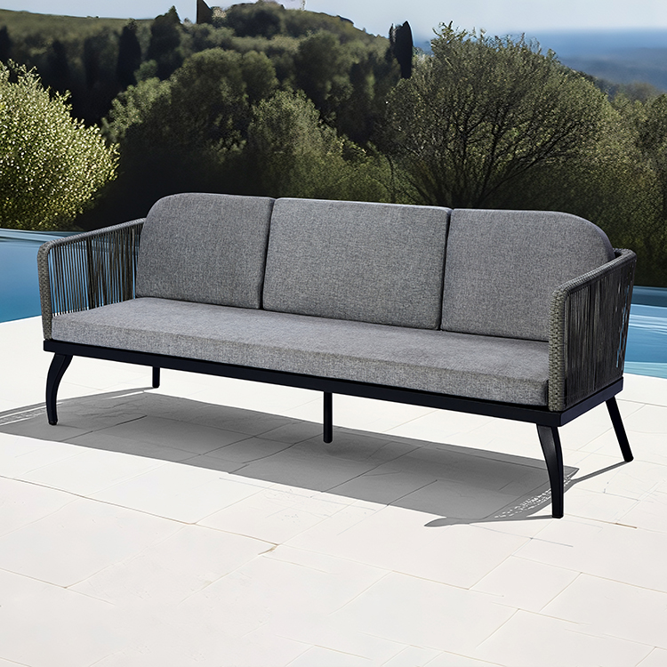 All-Weather Handwoven Rattan Patio Seating Modern Outdoor Sofa Set with Aluminum Frame