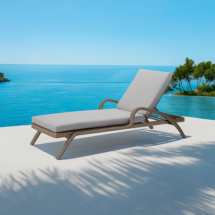 Premium PE Rattan Adjustable Lounge Chair High Quality Wicker Poolside Sun Chaise for Patio and Garden Relaxation