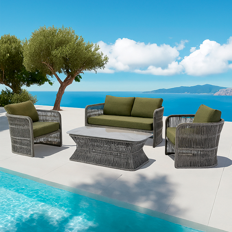 Comfortable Modern UV-Resistant Rope Outdoor Patio Garden Sofa Set