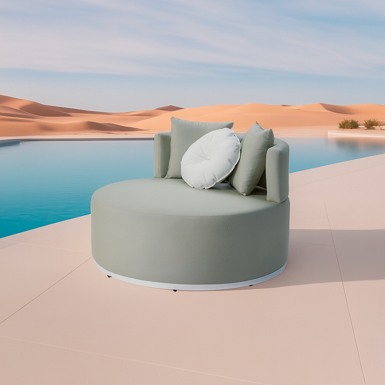 Modern Stylish Durable Outdoor Seating Round Chaise Contemporary Outdoor Lounge Chair with Backrest