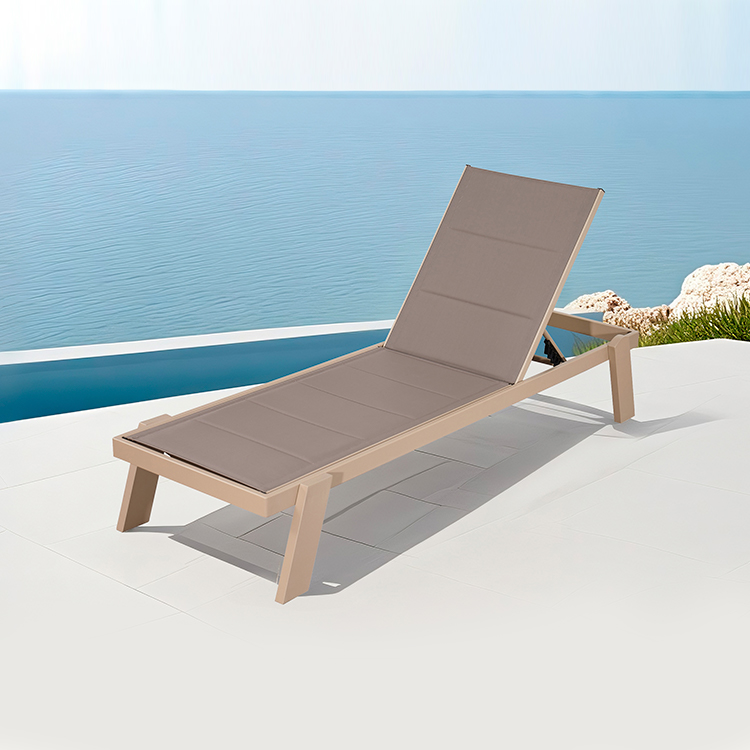 Luxury Weather-Resistant Adjustable Outdoor Aluminum Poolside Chaise Lounge with UV-Resistant Textilene