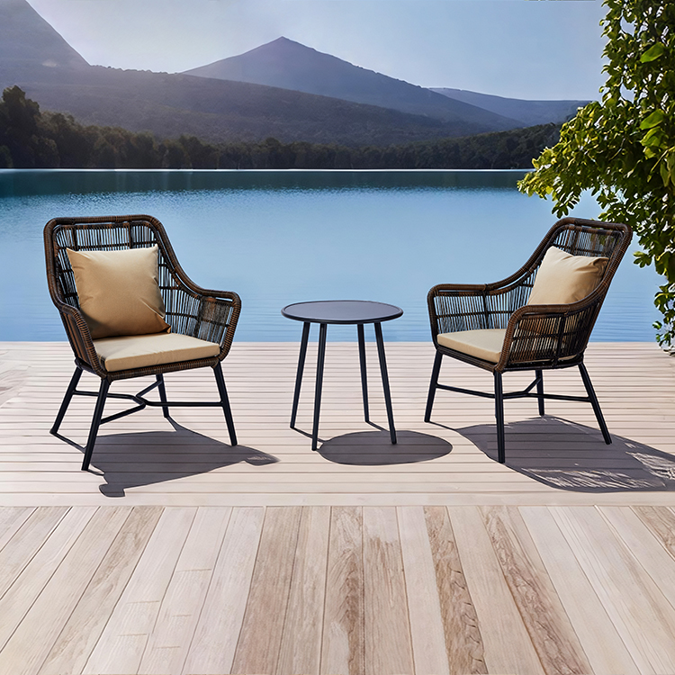 Modern Aluminum Frame Outdoor Patio Handwoven Rattan Leisure Armchair with Cushion