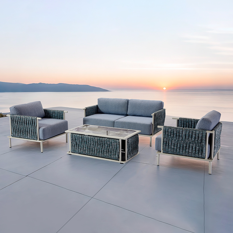 Durable Waterproof Modern Weave Rope Outdoor Couch Sofa Set