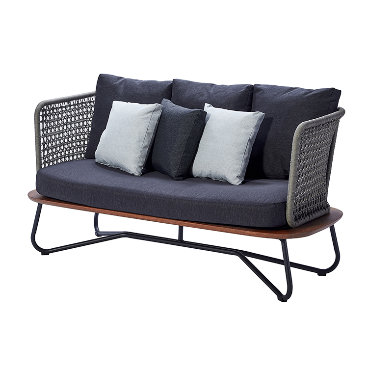 Minimalist Durable Aluminum Frame Outdoor Rope Sofa Set with Coffee Table
