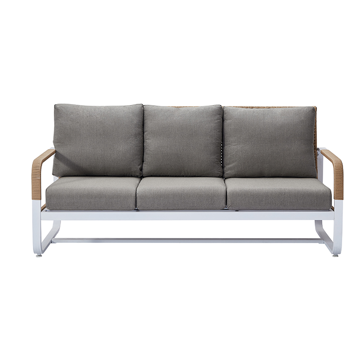 5-Seater Waterproof Low-Maintenance Aluminum Modern Outdoor Patio Sofa Set with Cushions and Coffee Table