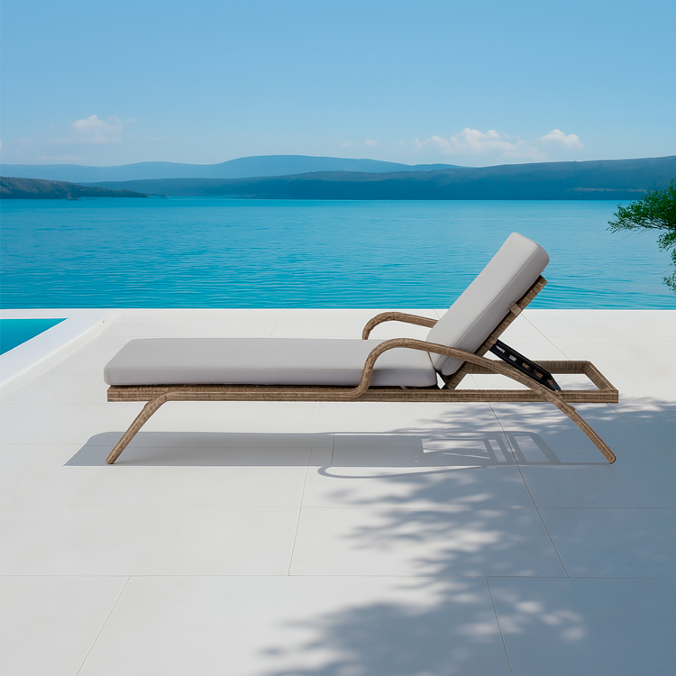 Premium PE Rattan Adjustable Lounge Chair High Quality Wicker Poolside Sun Chaise for Patio and Garden Relaxation