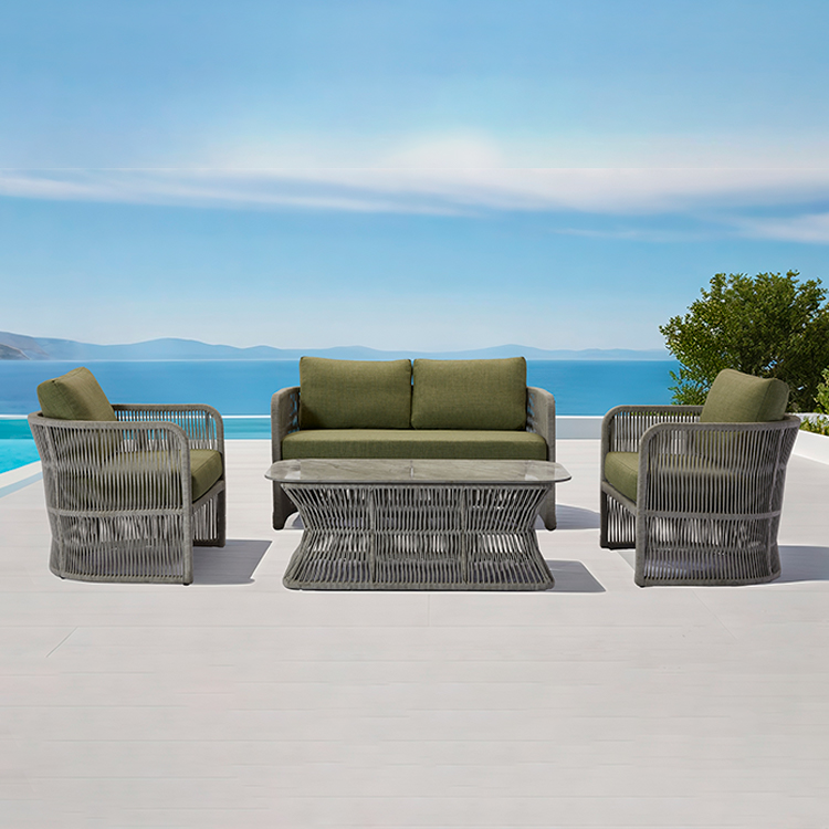 Comfortable Modern UV-Resistant Rope Outdoor Patio Garden Sofa Set