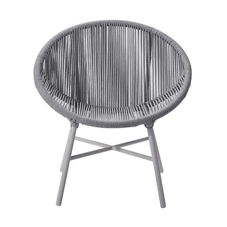 Grey Strap Industrial Style Garden Deck Outdoor Chair Furniture Modern Patio Rope Armchair