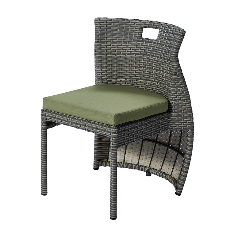 Compact Two-Seat Rattan Round Table and chairs Patio Conversation Set with Waterproof PE Wicker