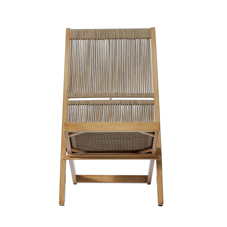 Scandinavian-Inspired Contemporary Outdoor Folding Chair with Rustproof Aluminum Frame and Rope Design