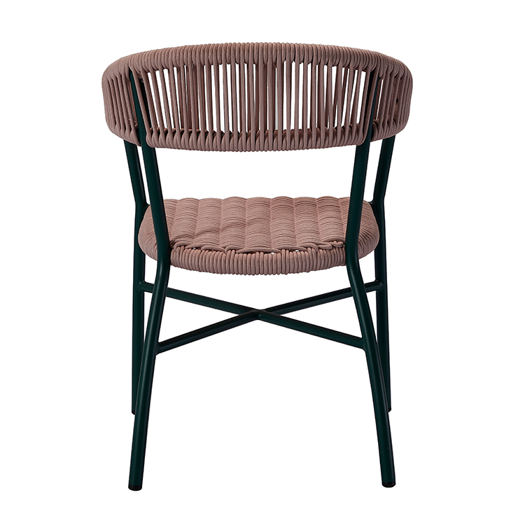 Luxury All-Weather Hotel Terrace Seating Woven Rope Garden Dining Chair