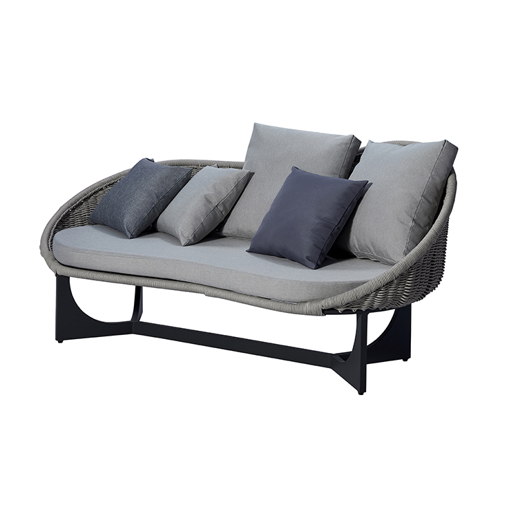 Space-Saving Modern Coastal Outdoor Furniture Set All-Weather Comfortable Patio Sofa and Coffee Table Combo for Garden