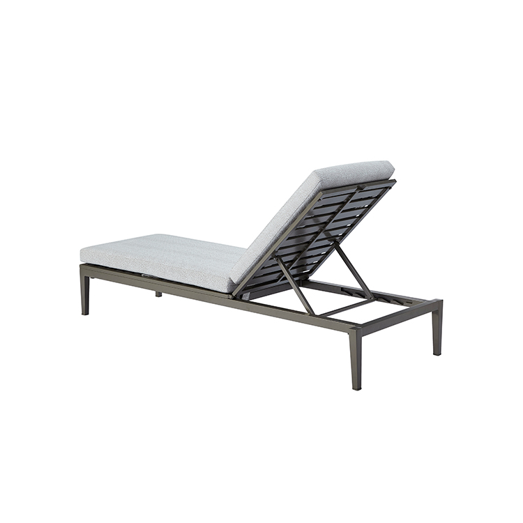All-Weather Aluminum Frame Outdoor Sun Lounger Patio Chaise Lounge with Cushions