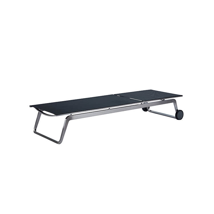 High-Quality Modern Adjustable Poolside Lounge Chair Aluminum Outdoor Chaise with Wheels