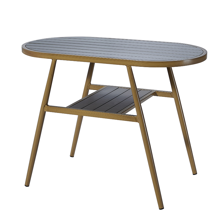 Coastal Modern Outdoor Café Furniture Urban Balcony Dining Table Set and 2 Chairs with Weather Resistant Aluminum Frame