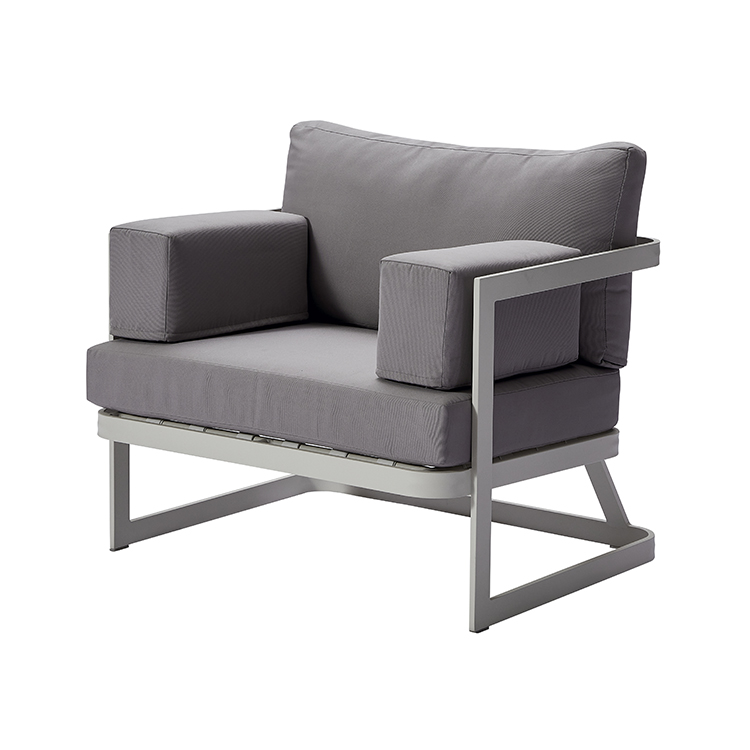 Modular Weather-Resistant Aluminum Patio Conversation Outdoor Sofa Set with Coffee Table