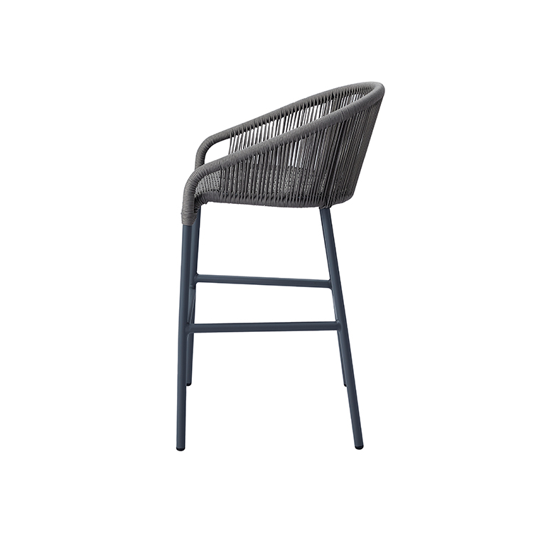Lightweight and Durable Stylish Bistro Lounge Stool Rope Woven Outdoor Garden Bar Chair