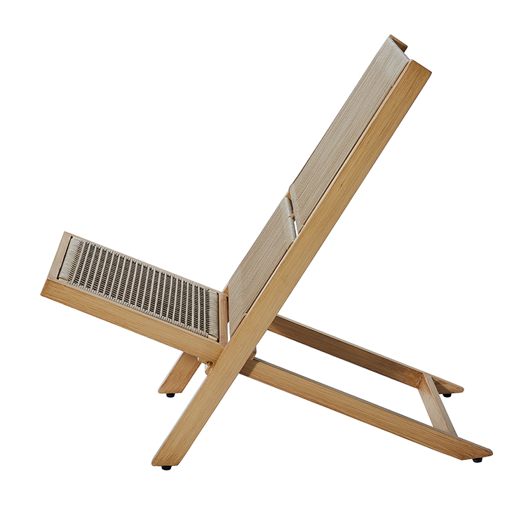 Scandinavian-Inspired Contemporary Outdoor Folding Chair with Rustproof Aluminum Frame and Rope Design